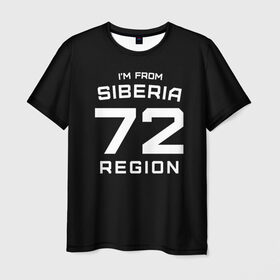 Мужская футболка 3D с принтом i`m from Siberia(Я из сибири) , 100% полиэфир | прямой крой, круглый вырез горловины, длина до линии бедер | 72 регион | from siberia | регионы россии | россия | сибирь | тюменская область | я из сибири