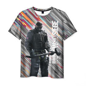 Мужская футболка 3D с принтом Rainbow Six Siege , 100% полиэфир | прямой крой, круглый вырез горловины, длина до линии бедер | Тематика изображения на принте: battlefield | call of duty | clancy | cod | counter | csgo | game | rainbow | six | strike | tom | игра | клэнси | код | ксго | том | шутер