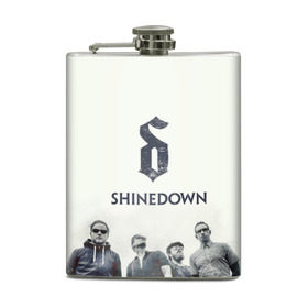 Фляга с принтом Shinedown band , металлический корпус | емкость 0,22 л, размер 125 х 94 мм. Виниловая наклейка запечатывается полностью | 