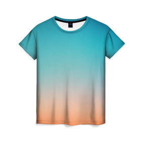 Женская футболка 3D с принтом Абстракция Градиент Текстура , 100% полиэфир ( синтетическое хлопкоподобное полотно) | прямой крой, круглый вырез горловины, длина до линии бедер | 