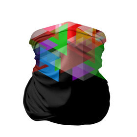 Бандана-труба 3D с принтом Калейдоскоп чёрный , 100% полиэстер, ткань с особыми свойствами — Activecool | плотность 150‒180 г/м2; хорошо тянется, но сохраняет форму | калейдоскоп | мозаика | разноцветный | черный | яркий