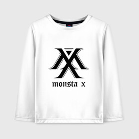 Детский лонгслив хлопок с принтом MONSTA X_4 , 100% хлопок | круглый вырез горловины, полуприлегающий силуэт, длина до линии бедер | Тематика изображения на принте: monsta x | монст х