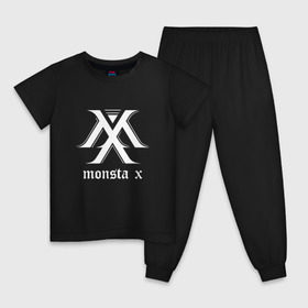 Детская пижама хлопок с принтом MONSTA X_5 , 100% хлопок |  брюки и футболка прямого кроя, без карманов, на брюках мягкая резинка на поясе и по низу штанин
 | Тематика изображения на принте: monsta x | монст х