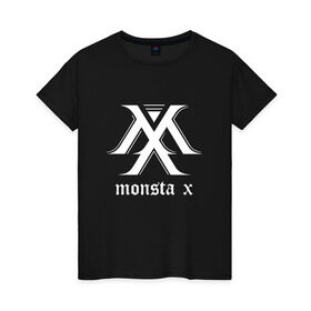 Женская футболка хлопок с принтом MONSTA X_5 , 100% хлопок | прямой крой, круглый вырез горловины, длина до линии бедер, слегка спущенное плечо | Тематика изображения на принте: monsta x | монст х