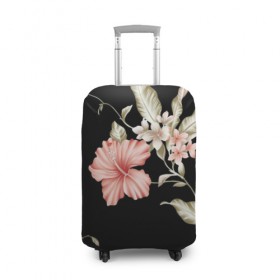 Чехол для чемодана 3D с принтом цветок абстракция , 86% полиэфир, 14% спандекс | двустороннее нанесение принта, прорези для ручек и колес | цветок | цветок на черном