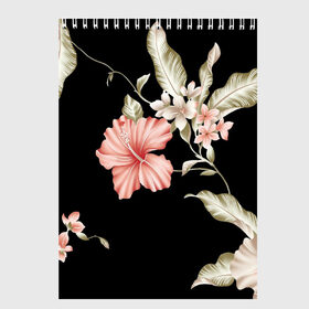 Скетчбук с принтом цветок абстракция , 100% бумага
 | 48 листов, плотность листов — 100 г/м2, плотность картонной обложки — 250 г/м2. Листы скреплены сверху удобной пружинной спиралью | цветок | цветок на черном