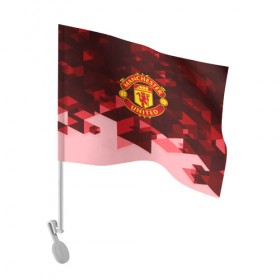 Флаг для автомобиля с принтом Manchester United Abstract , 100% полиэстер | Размер: 30*21 см | england | football | logo | manchester united | sport | абстракция | англия | арт | геометрия | лига | лого | манчестер | спорт | текстура | фигуры | фк | футбол | футбольный клуб | эмблема