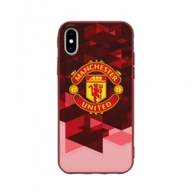 Чехол для Apple iPhone X силиконовый матовый с принтом Manchester United Abstract , Силикон | Печать на задней стороне чехла, без боковой панели | england | football | logo | manchester united | sport | абстракция | англия | арт | геометрия | лига | лого | манчестер | спорт | текстура | фигуры | фк | футбол | футбольный клуб | эмблема