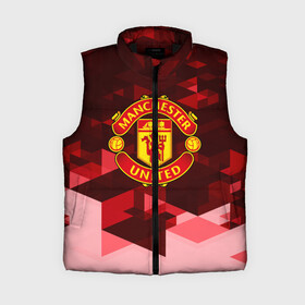 Женский жилет утепленный 3D с принтом Manchester United Abstract ,  |  | england | football | logo | manchester united | sport | абстракция | англия | арт | геометрия | лига | лого | манчестер | спорт | текстура | фигуры | фк | футбол | футбольный клуб | эмблема