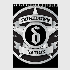 Скетчбук с принтом Shinedown Nation , 100% бумага
 | 48 листов, плотность листов — 100 г/м2, плотность картонной обложки — 250 г/м2. Листы скреплены сверху удобной пружинной спиралью | 