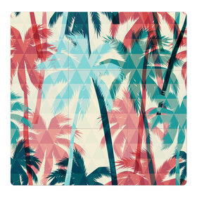 Магнитный плакат 3Х3 с принтом Абстракция Пальмы Текстура , Полимерный материал с магнитным слоем | 9 деталей размером 9*9 см | pattern | texture | абстракция | лето | листья | море | отдых | отпуск | пальмы | пляж | текстура