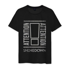 Мужская футболка хлопок с принтом Attention Attention Shinedown , 100% хлопок | прямой крой, круглый вырез горловины, длина до линии бедер, слегка спущенное плечо. | Тематика изображения на принте: shinedown