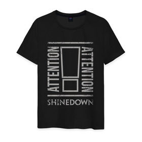 Мужская футболка хлопок с принтом Attention Attention Shinedown , 100% хлопок | прямой крой, круглый вырез горловины, длина до линии бедер, слегка спущенное плечо. | shinedown