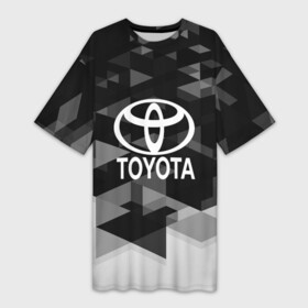 Платье-футболка 3D с принтом Toyota sport geometry ,  |  | auto | automobile | car | carbon | machine | motor | motor car | sport car | toyota | автомашина | бренд | легковой автомобиль | марка | спортивный автомобиль | тачка