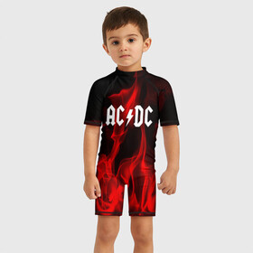Детский купальный костюм 3D с принтом AC DC , Полиэстер 85%, Спандекс 15% | застежка на молнии на спине | ac dc | punk | rock | альтернативный хип хоп | группа | инди поп | музыка | музыкальное произведение | ноты | панк | регги | рок | синти поп