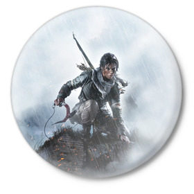 Значок с принтом Tomb Raider ,  металл | круглая форма, металлическая застежка в виде булавки | Тематика изображения на принте: croft | lara | raider | tomb | гробниц | крофт | лара | расхитительница