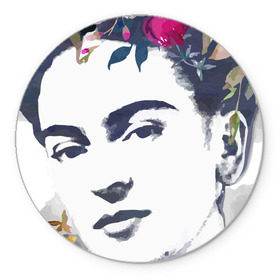 Коврик круглый с принтом Фрида Кало , резина и полиэстер | круглая форма, изображение наносится на всю лицевую часть | фрида кало