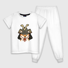Детская пижама хлопок с принтом Самурай , 100% хлопок |  брюки и футболка прямого кроя, без карманов, на брюках мягкая резинка на поясе и по низу штанин
 | доге | китай | лайка | лиса | собака | собачка | япония