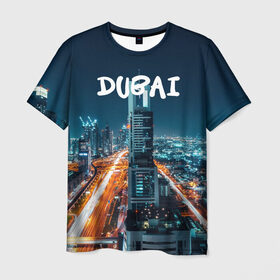 Мужская футболка 3D с принтом Dubai , 100% полиэфир | прямой крой, круглый вырез горловины, длина до линии бедер | Тематика изображения на принте: 