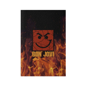 Обложка для паспорта матовая кожа с принтом Bon Jovi , натуральная матовая кожа | размер 19,3 х 13,7 см; прозрачные пластиковые крепления | 