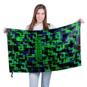 Флаг 3D с принтом Minecraft , 100% полиэстер | плотность ткани — 95 г/м2, размер — 67 х 109 см. Принт наносится с одной стороны | minecraft | miner | игра | инди | компьютерная | майнкрафт | мир | открытый | шахта | яркие