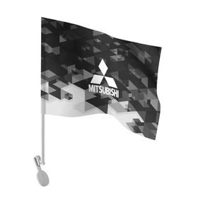 Флаг для автомобиля с принтом Mitsubishi sport geometry , 100% полиэстер | Размер: 30*21 см |  машина | марка | митсубиси