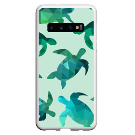 Чехол для Samsung Galaxy S10 с принтом Абстракция Черепахи Полигон , Силикон | Область печати: задняя сторона чехла, без боковых панелей | абстракция | градиент | животные | каникулы | лето | море | океан | отдых | отпуск | пляж | подводный мир | полигон | текстура | черепаха | черепахи