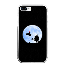 Чехол для iPhone 7Plus/8 Plus матовый с принтом Totoro and the moon , Силикон | Область печати: задняя сторона чехла, без боковых панелей | anime | moon | myneighbortotoro | night | stars | totoro | аниме | звезды | канта | кодомо | котобус | кусакабэ | луна | мэй | ночь | сусуватари | тацуо | тоторо | хаяомиядзаки | ясуко