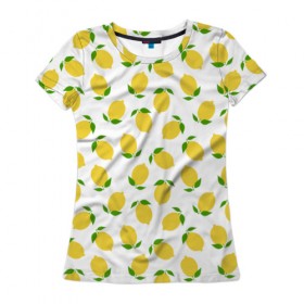 Женская футболка 3D с принтом Лимоны , 100% полиэфир ( синтетическое хлопкоподобное полотно) | прямой крой, круглый вырез горловины, длина до линии бедер | food | lemon | vegan | vegetarian | веган | вегетарианство | еда | лимон