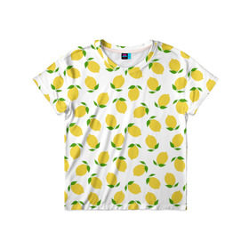 Детская футболка 3D с принтом Лимоны , 100% гипоаллергенный полиэфир | прямой крой, круглый вырез горловины, длина до линии бедер, чуть спущенное плечо, ткань немного тянется | Тематика изображения на принте: food | lemon | vegan | vegetarian | веган | вегетарианство | еда | лимон