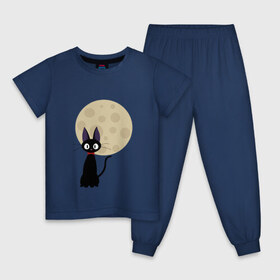 Детская пижама хлопок с принтом Кот , 100% хлопок |  брюки и футболка прямого кроя, без карманов, на брюках мягкая резинка на поясе и по низу штанин
 | ведьмина доставка | кики | хаяо миядзаки