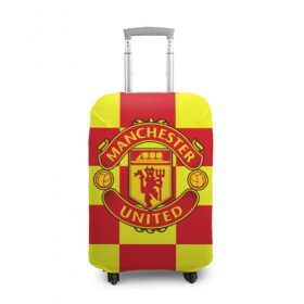 Чехол для чемодана 3D с принтом Manchester United , 86% полиэфир, 14% спандекс | двустороннее нанесение принта, прорези для ручек и колес | 