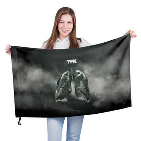Флаг 3D с принтом TFK Exhale , 100% полиэстер | плотность ткани — 95 г/м2, размер — 67 х 109 см. Принт наносится с одной стороны | Тематика изображения на принте: tfk | thousand foot krutch