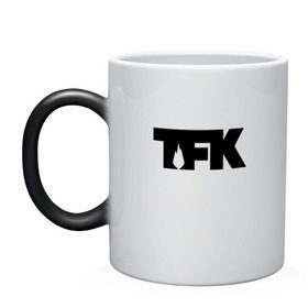 Кружка хамелеон с принтом TFK logo black , керамика | меняет цвет при нагревании, емкость 330 мл | tfk | thousand foot krutch