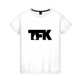 Женская футболка хлопок с принтом TFK logo black , 100% хлопок | прямой крой, круглый вырез горловины, длина до линии бедер, слегка спущенное плечо | tfk | thousand foot krutch