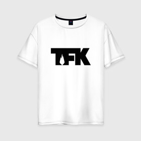 Женская футболка хлопок Oversize с принтом TFK logo black , 100% хлопок | свободный крой, круглый ворот, спущенный рукав, длина до линии бедер
 | tfk | thousand foot krutch