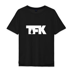 Мужская футболка хлопок Oversize с принтом TFK logo white , 100% хлопок | свободный крой, круглый ворот, “спинка” длиннее передней части | Тематика изображения на принте: tfk | thousand foot krutch