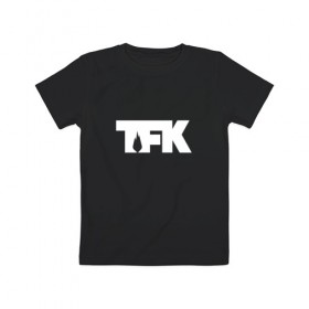 Детская футболка хлопок с принтом TFK logo white , 100% хлопок | круглый вырез горловины, полуприлегающий силуэт, длина до линии бедер | tfk | thousand foot krutch