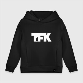 Детское худи Oversize хлопок с принтом TFK logo white , френч-терри — 70% хлопок, 30% полиэстер. Мягкий теплый начес внутри —100% хлопок | боковые карманы, эластичные манжеты и нижняя кромка, капюшон на магнитной кнопке | Тематика изображения на принте: tfk | thousand foot krutch