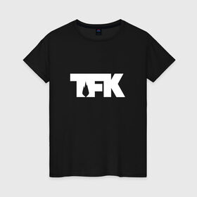 Женская футболка хлопок с принтом TFK logo white , 100% хлопок | прямой крой, круглый вырез горловины, длина до линии бедер, слегка спущенное плечо | tfk | thousand foot krutch