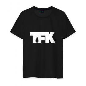 Мужская футболка хлопок с принтом TFK logo white , 100% хлопок | прямой крой, круглый вырез горловины, длина до линии бедер, слегка спущенное плечо. | tfk | thousand foot krutch