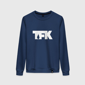 Женский свитшот хлопок с принтом TFK logo white , 100% хлопок | прямой крой, круглый вырез, на манжетах и по низу широкая трикотажная резинка  | tfk | thousand foot krutch