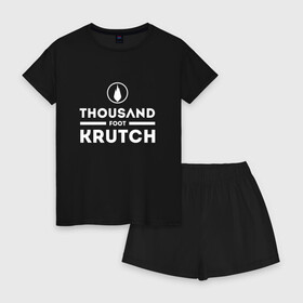 Женская пижама с шортиками хлопок с принтом Thousand Foot Krutch logo , 100% хлопок | футболка прямого кроя, шорты свободные с широкой мягкой резинкой | tfk | thousand foot krutch