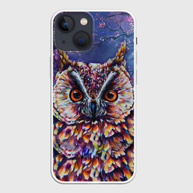 Чехол для iPhone 13 mini с принтом Сова ,  |  | art | bird | forest | night | owl | owls | tree | wood | арт | дерево | лес | ночь | птица | птицы | сова | совы