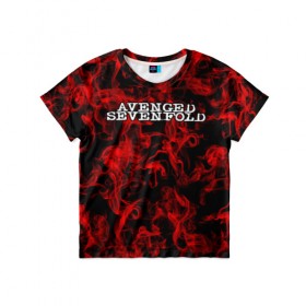 Детская футболка 3D с принтом Avenged Sevenfold , 100% гипоаллергенный полиэфир | прямой крой, круглый вырез горловины, длина до линии бедер, чуть спущенное плечо, ткань немного тянется | avenged sevenfold | metal | rock | sevenfold | группа | отомщенный | отомщенный семикратно | рок | рокеры