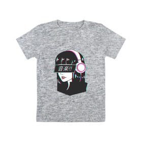 Детская футболка хлопок с принтом MIRRORS Sad Japanese Aesthetic , 100% хлопок | круглый вырез горловины, полуприлегающий силуэт, длина до линии бедер | Тематика изображения на принте: аниме герл | манга | япония