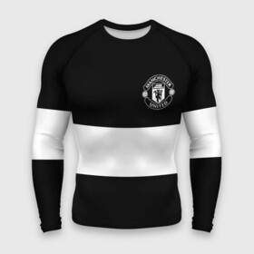 Мужской рашгард 3D с принтом FC Manchester United ,  |  | Тематика изображения на принте: black   white | england | football | logo | manchester united | sport | англия | арт | лига | лого | манчестер юнайтед | спорт | текстура | фк | футбол | футбольный клуб | черно белый | эмблема