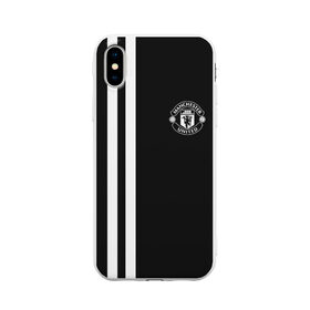 Чехол для Apple iPhone X силиконовый матовый с принтом Manchester United Black&White , Силикон | Печать на задней стороне чехла, без боковой панели | england | football | logo | manchester united | sport | англия | арт | лига | лого | манчестер юнайтед | спорт | текстура | фк | футбол | футбольный клуб | эмблема