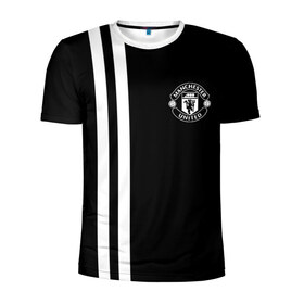 Мужская футболка 3D спортивная с принтом Manchester United Black&White , 100% полиэстер с улучшенными характеристиками | приталенный силуэт, круглая горловина, широкие плечи, сужается к линии бедра | england | football | logo | manchester united | sport | англия | арт | лига | лого | манчестер юнайтед | спорт | текстура | фк | футбол | футбольный клуб | эмблема