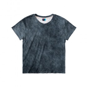 Детская футболка 3D с принтом Джинсовый дизайн , 100% гипоаллергенный полиэфир | прямой крой, круглый вырез горловины, длина до линии бедер, чуть спущенное плечо, ткань немного тянется | abstraction | texture | абстракция | джинсовый фон | джинсы | текстуры